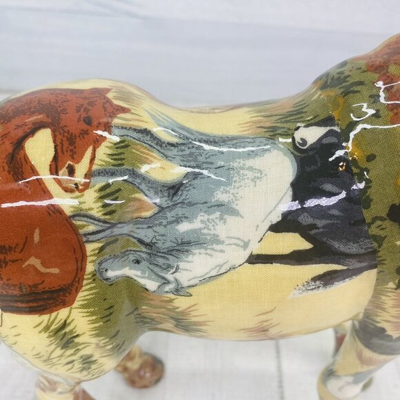 Patchwork MARE HORSE Grassland With Multi Colored Horse 10" Tall Resin Figurine - Picture 11 of 13